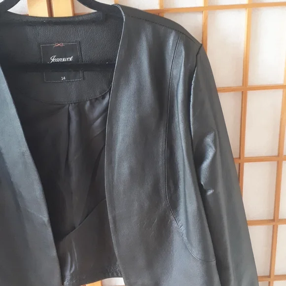Jeanswest black leather Open Jacket size 14 - Picture 5 of 9